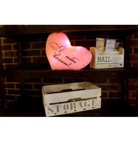 Светящаяся подушка сердце "Я тебе кохаю" (розовая)