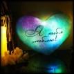 Led подушка серце "Я тебя люблю" (блакитна)