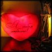 Светящаяся подушка сердце "Я тебя люблю" (красная)