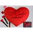 Светящаяся подушка сердце "Я тебя люблю" (красная)
