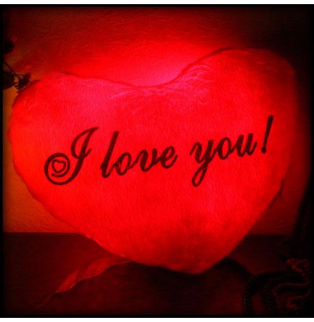 Led подушка серце I love you (червона)