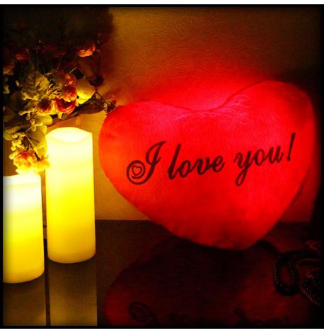 Led подушка серце I love you (червона)