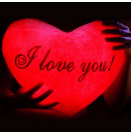 Led подушка серце I love you (червона)