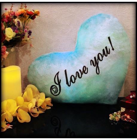 Led подушка серце I love you (блакитна)