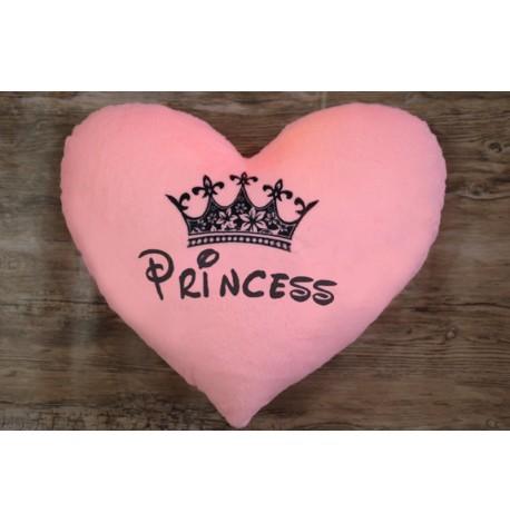 Светящаяся подушка сердце Princess (розовая)