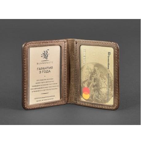 Кожаная обложка для прав или id-паспорта 4.0 (темно-коричневая)