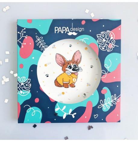 Тарелка с собачкой «Корги»