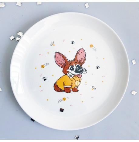 Тарелка с собачкой «Корги»