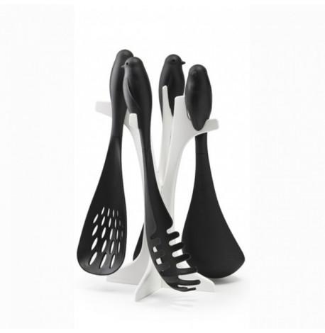 Набор кухонных принадлежностей Sparrow Serving Set Qualy (черный)