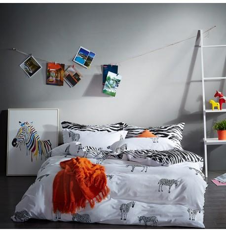 Полуторный комплект постельного белья Zebra (хлопок)