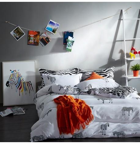Полуторный комплект постельного белья Zebra (хлопок)