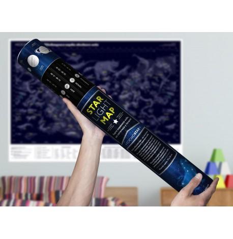 Светящаяся карта звездного неба Kosmostar (украинский язык) в тубусе