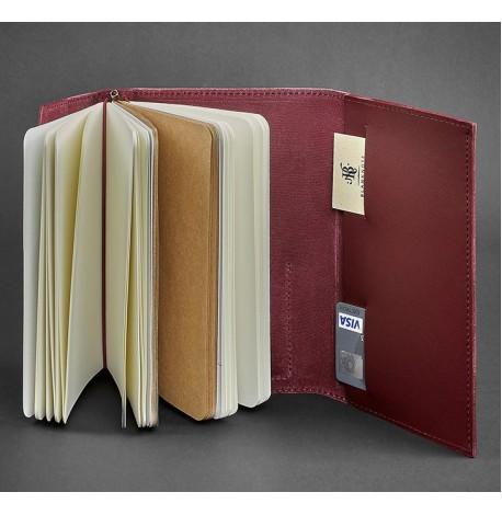 Шкіряний блокнот софт-бук 2.0 (бордовий)