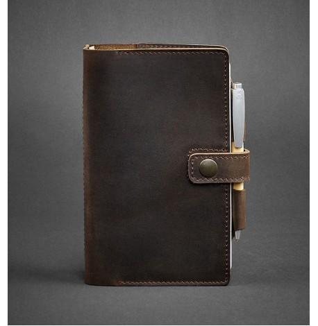 Кожаный блокнот софт-бук 4.0 A5 mini (темно-коричневый) кожа Crazy Horse