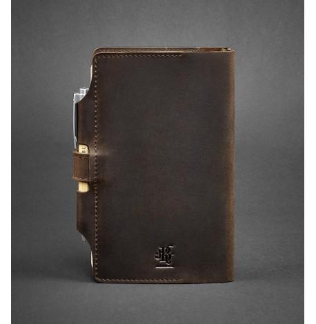 Кожаный блокнот софт-бук 4.0 A5 mini (темно-коричневый) кожа Crazy Horse