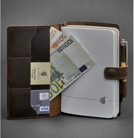 Кожаный блокнот софт-бук 4.0 A5 mini (темно-коричневый) кожа Crazy Horse