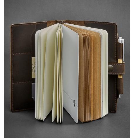 Кожаный блокнот софт-бук 4.0 A5 mini (темно-коричневый) кожа Crazy Horse