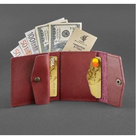 Кошелек женский из натуральной кожи 2.1 (кожа krast) бордовый