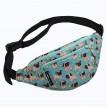 Поясна сумка-бананка блакитна з мопсами