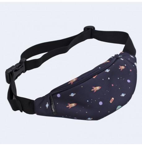 Сумка-бананка дитяча синя з космосом