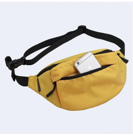 Поясная сумка-бананка желтая большая