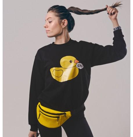 Поясна сумка-бананка жовта шкіряна