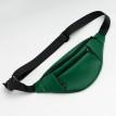 Поясная сумка-бананка зеленая кожаная