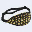 Поясна сумка-бананка чорна з качками