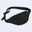 Поясная сумка-бананка черная с треугольниками