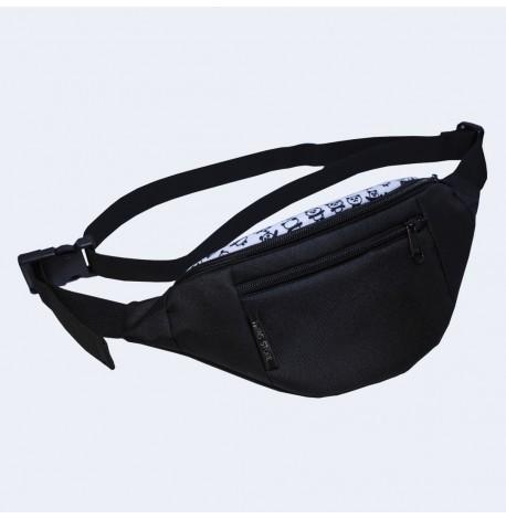 Поясная сумка-бананка черная с пандами