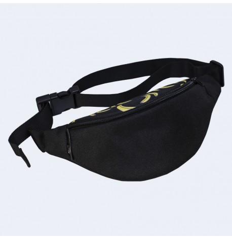 Сумка-бананка детская черная с бананами