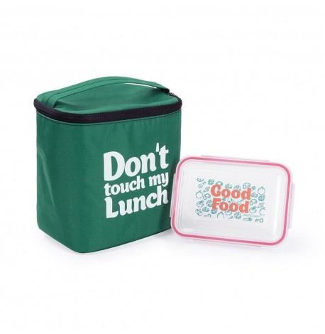 Термосумка "Ланч бэг Don't touch my lunch" maxi (зеленая)