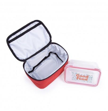 Термосумка "Ланч бэг Don't touch my lunch" mini (красная)