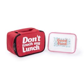 Термосумка "Ланч бэг Don't touch my lunch" mini (красная)