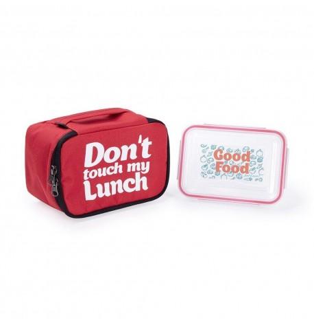 Термосумка "Ланч бэг Don't touch my lunch" mini (красная)