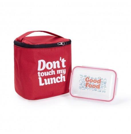 Термосумка "Ланч бэг Don't touch my lunch" maxi (красная)
