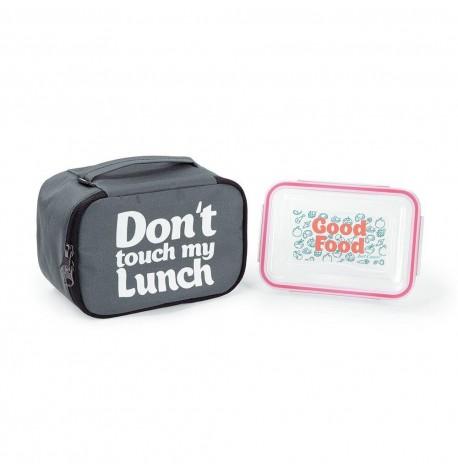 Термосумка "Ланч бэг Don't touch my lunch" mini (серая)