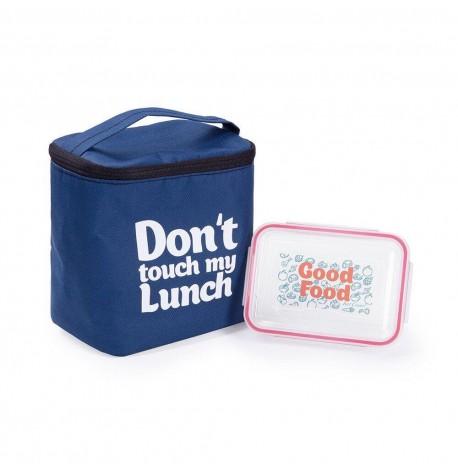Термосумка "Ланч бэг Don't touch my lunch" maxi (синий)