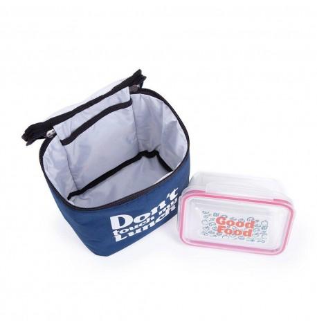 Термосумка "Ланч бэг Don't touch my lunch" maxi (синий)