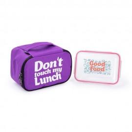 Термосумка "Ланч бег Do not touch my lunch" mini (фіолетова)
