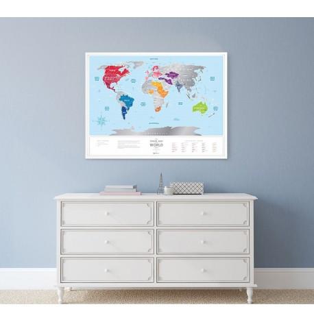 Скретч-карта світу Travel Map Silver World (англійська мова) в тубусі