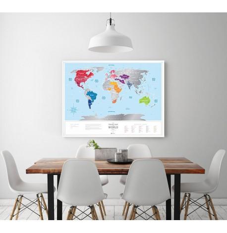 Скретч-карта світу Travel Map Silver World (англійська мова) в тубусі