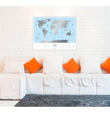 Скретч-карта світу Travel Map Silver World (англійська мова) в тубусі