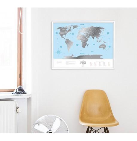 Скретч-карта світу Travel Map Silver World (англійська мова) в тубусі