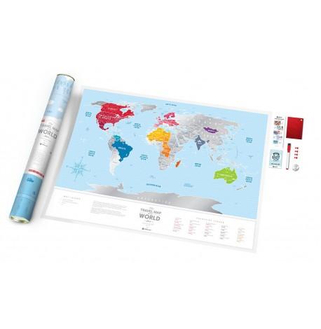 Скретч-карта світу Travel Map Silver World (англійська мова) в тубусі