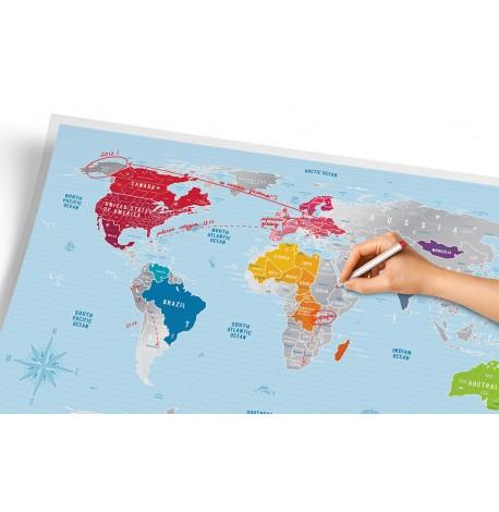 Скретч-карта світу Travel Map Silver World (англійська мова) в тубусі