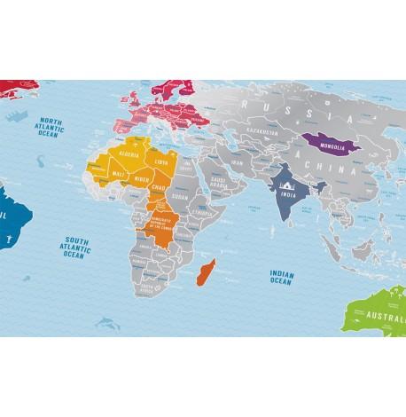 Скретч-карта світу Travel Map Silver World (англійська мова) в тубусі