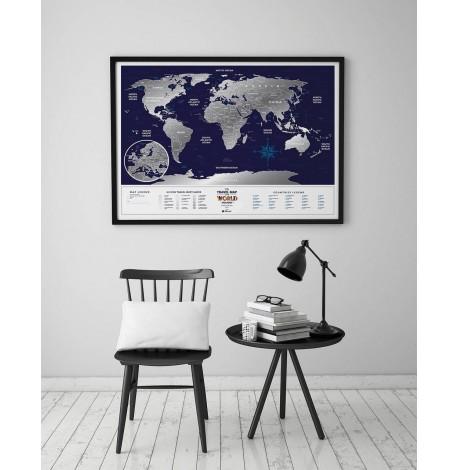 Скретч-карта світу Travel Map Holiday (англійська мова) в тубусі