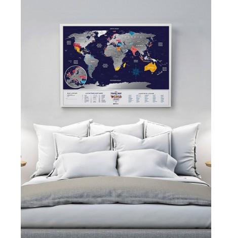 Скретч-карта світу Travel Map Holiday (англійська мова) в тубусі