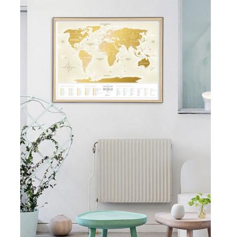 Скретч-карта світу Travel Map Gold (російська мова) в тубусі